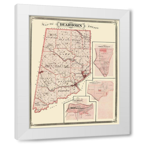 Dearborn Indiana - Baskin 1876 White Modern Wood Framed Art Print by Baskin