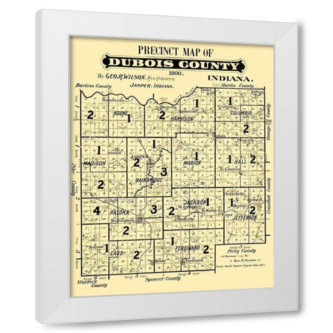 Dubois Indiana Precinct - Wilson 1900 White Modern Wood Framed Art Print by Wilson
