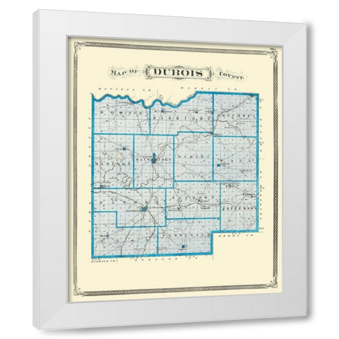 Dubois Indiana - Baskin 1876 White Modern Wood Framed Art Print by Baskin