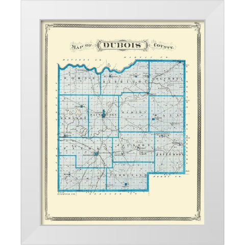 Dubois Indiana - Baskin 1876 White Modern Wood Framed Art Print by Baskin