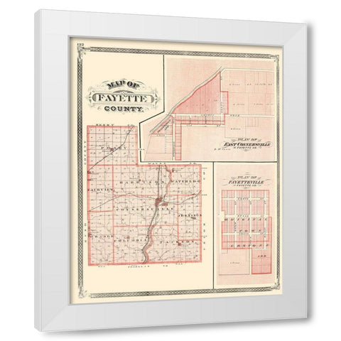 Fayette Indiana - Baskin 1876 White Modern Wood Framed Art Print by Baskin