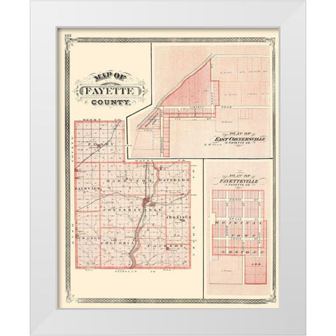 Fayette Indiana - Baskin 1876 White Modern Wood Framed Art Print by Baskin