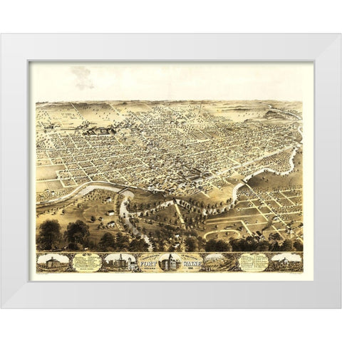 Fort Wayne Indiana - Ruger 1868 White Modern Wood Framed Art Print by Ruger