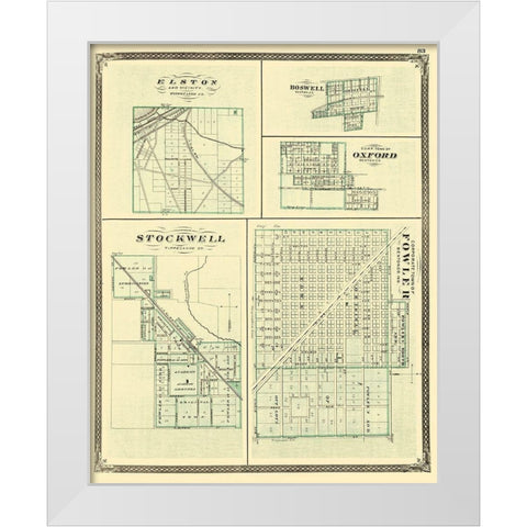 Fowler Indiana - Baskin 1876 White Modern Wood Framed Art Print by Baskin