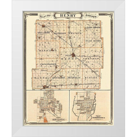 Henry Indiana Landowner - Andreas 1876 White Modern Wood Framed Art Print by Andreas