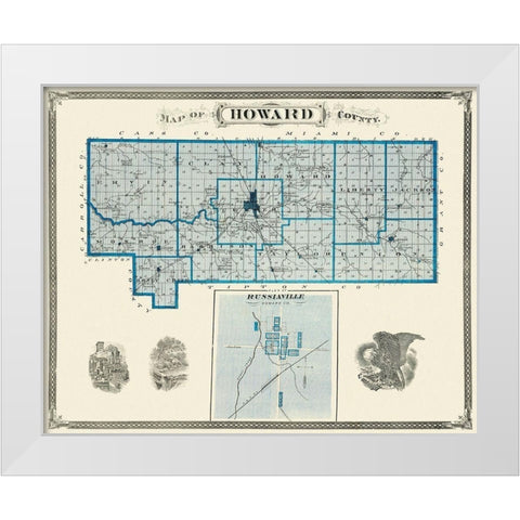 Howard Indiana Landowner - Andreas 1876 White Modern Wood Framed Art Print by Andreas