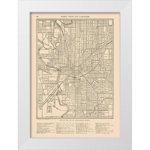 Indianapolis  Indiana - Reynold 1921 White Modern Wood Framed Art Print by Reynold