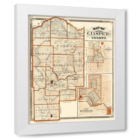 Jasper Indiana - Baskin 1876 White Modern Wood Framed Art Print by Baskin