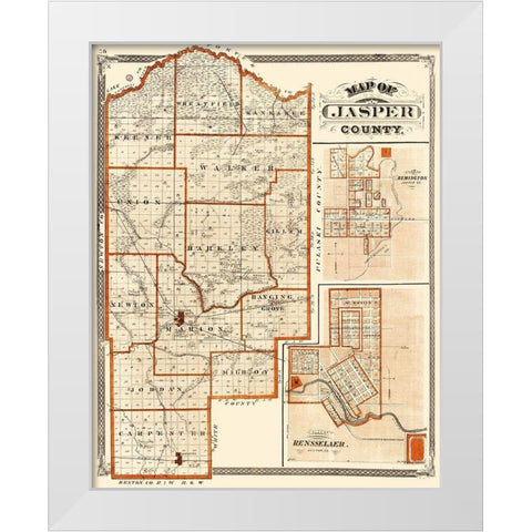 Jasper Indiana - Baskin 1876 White Modern Wood Framed Art Print by Baskin
