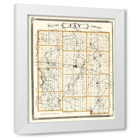 Jay Indiana Landowner - Baskin 1876 White Modern Wood Framed Art Print by Baskin