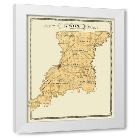 Knox Indiana Landowner - Andreas 1876 White Modern Wood Framed Art Print by Andreas