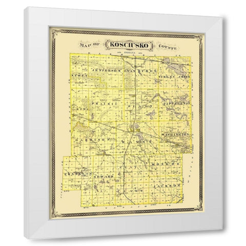 Kosciusko Indiana Landowner - Andreas 1876 White Modern Wood Framed Art Print by Andreas