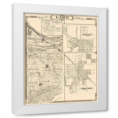 Lake Indiana - Andreas 1876 White Modern Wood Framed Art Print by Andreas