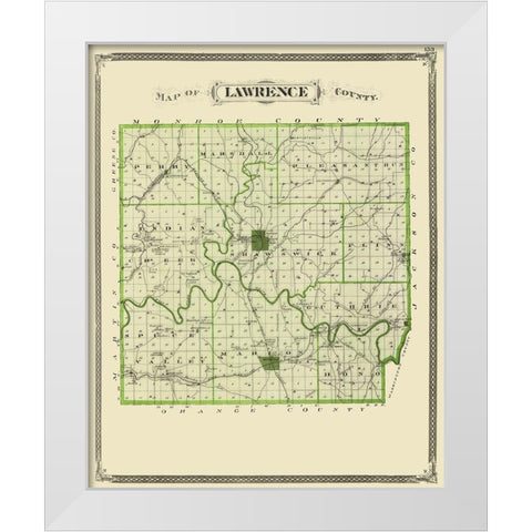Lawrence Indiana - Baskin 1876 White Modern Wood Framed Art Print by Baskin
