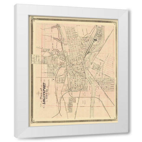 Logansport Indiana Landowner - Baskin 1876 White Modern Wood Framed Art Print by Baskin