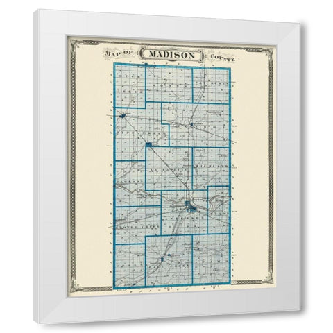 Madison Indiana Landowner - Andreas 1876 White Modern Wood Framed Art Print by Andreas