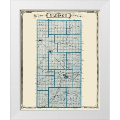 Madison Indiana Landowner - Andreas 1876 White Modern Wood Framed Art Print by Andreas