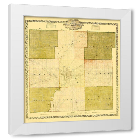 Marion Indiana Landowner - Wallace 1855 White Modern Wood Framed Art Print by Wallace
