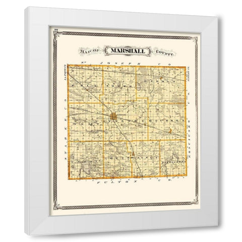 Marshall Indiana Landowner - Baskin 1876 White Modern Wood Framed Art Print by Baskin