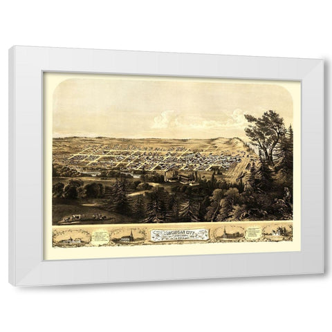 Michigan City Indiana - Ruger 1869 White Modern Wood Framed Art Print by Ruger