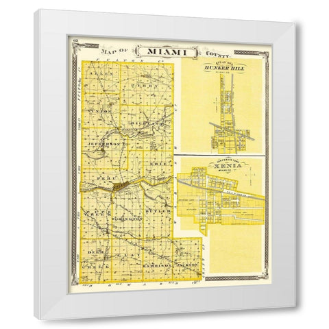 Miami Indiana Landowner - Baskin 1876 White Modern Wood Framed Art Print by Baskin