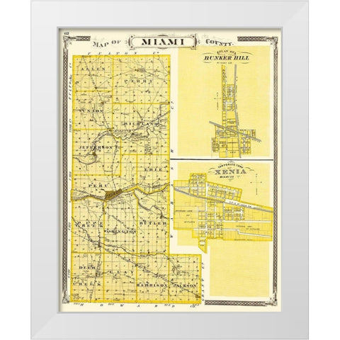 Miami Indiana Landowner - Baskin 1876 White Modern Wood Framed Art Print by Baskin