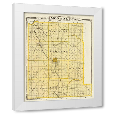 Monroe Indiana Landowner - Andreas 1876 White Modern Wood Framed Art Print by Andreas
