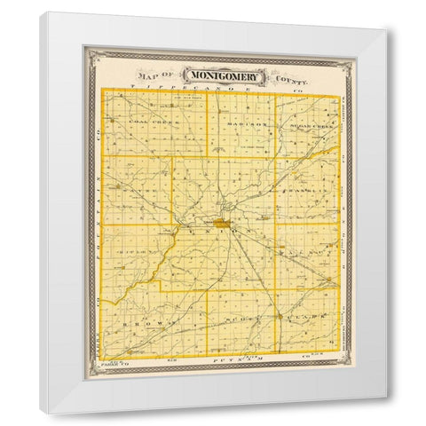 Montgomery Indiana - Andreas 1876 White Modern Wood Framed Art Print by Andreas