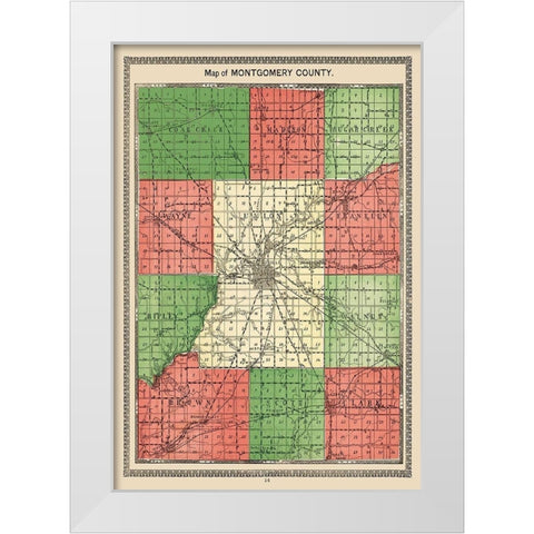 Montgomery Indiana - Hoffman 1898 White Modern Wood Framed Art Print by Hoffman
