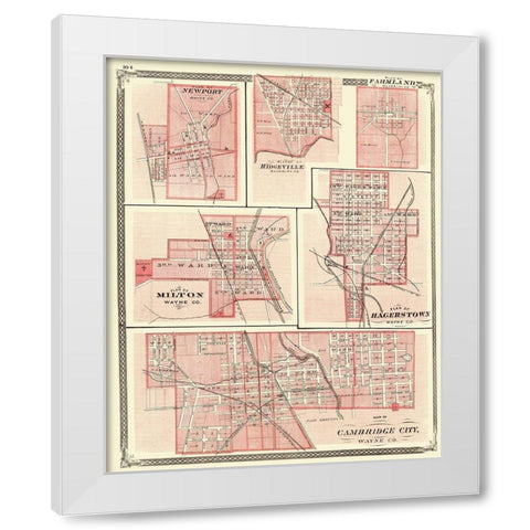 Newport, Ridgeville, Farmland, Milton Indiana White Modern Wood Framed Art Print by Baskin