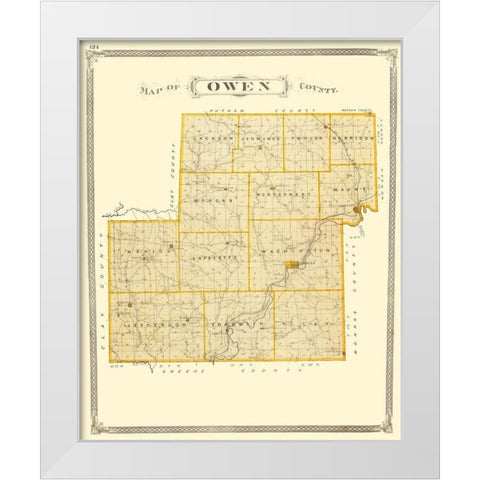 Owen Indiana - Baskin 1876 White Modern Wood Framed Art Print by Baskin