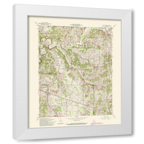 Palmyra Indiana Quad - USGS 1988 White Modern Wood Framed Art Print by USGS