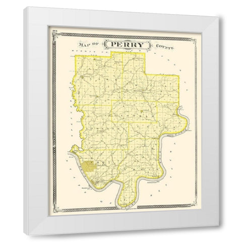 Perry Indiana - Baskin 1876 White Modern Wood Framed Art Print by Baskin