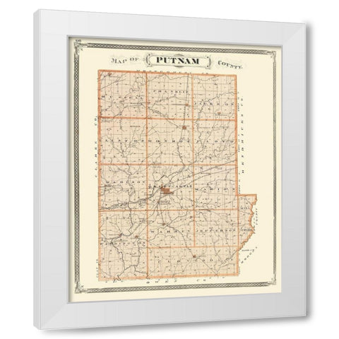 Putnam Indiana - Baskin 1876 White Modern Wood Framed Art Print by Baskin
