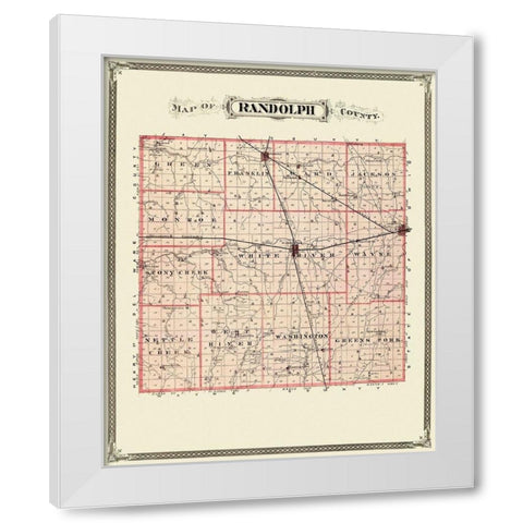 Randolph Indiana Landowner - Andreas 1876 White Modern Wood Framed Art Print by Andreas