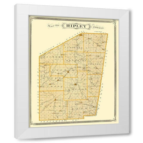 Ripley Indiana - Baskin 1876 White Modern Wood Framed Art Print by Baskin