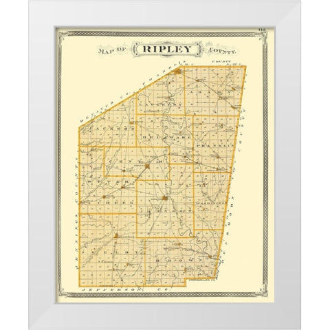 Ripley Indiana - Baskin 1876 White Modern Wood Framed Art Print by Baskin