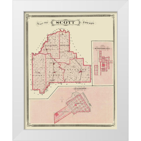 Scott Indiana - Baskin 1876 White Modern Wood Framed Art Print by Baskin