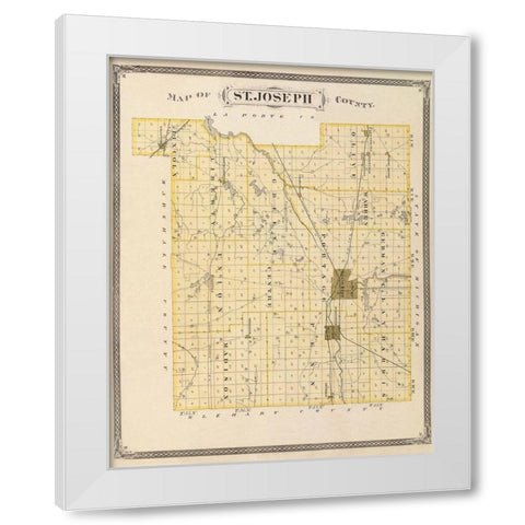 St Joseph Indiana - Andreas 1876 White Modern Wood Framed Art Print by Andreas
