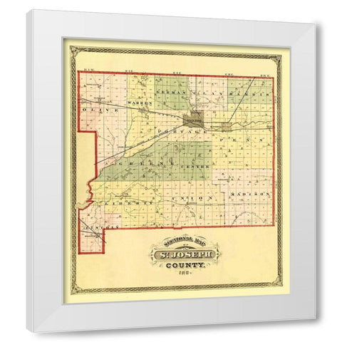 St Joseph Indiana - Higgins 1875 White Modern Wood Framed Art Print by Higgins