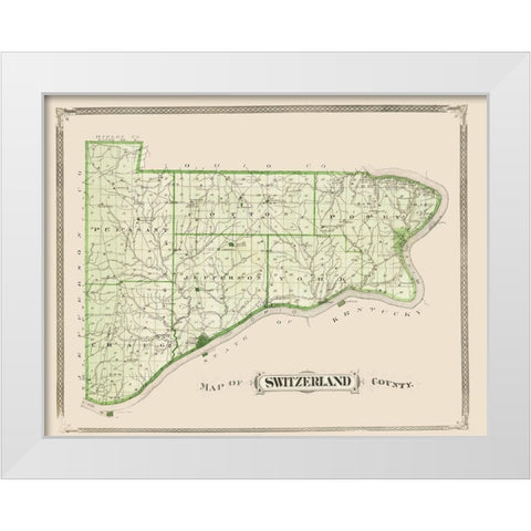 Switzerland Indiana - Andreas 1876 White Modern Wood Framed Art Print by Andreas