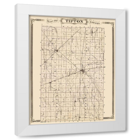 Tipton Indiana Landowner - Andreas 1876 White Modern Wood Framed Art Print by Andreas