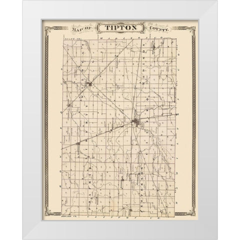 Tipton Indiana Landowner - Andreas 1876 White Modern Wood Framed Art Print by Andreas