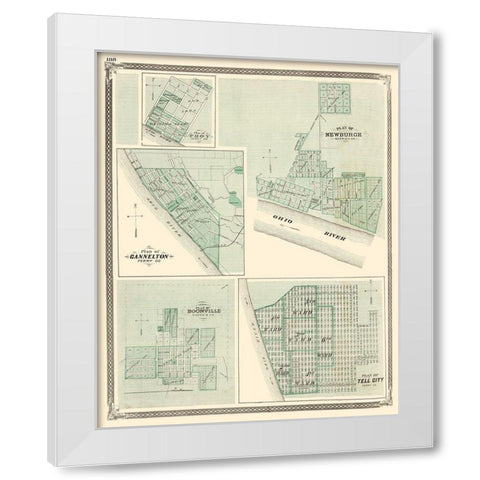 Troy, Cannelton, Newburgh, Tell City Indiana White Modern Wood Framed Art Print by Baskin