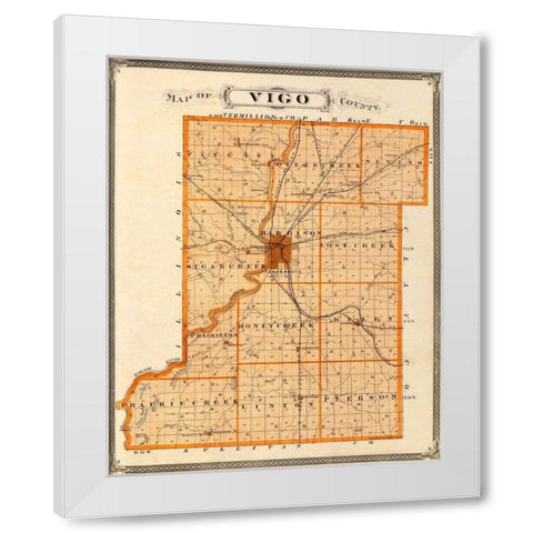 Vigo Indiana - Andreas 1876 White Modern Wood Framed Art Print by Andreas