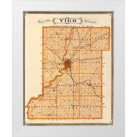 Vigo Indiana - Andreas 1876 White Modern Wood Framed Art Print by Andreas
