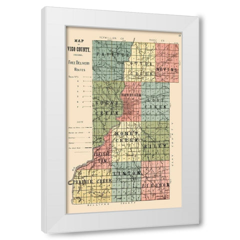 Vigo Indiana - 1907 White Modern Wood Framed Art Print by Unknown