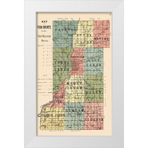 Vigo Indiana - 1907 White Modern Wood Framed Art Print by Unknown