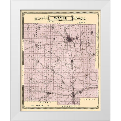 Wayne Indiana Landowner - Andreas 1876 White Modern Wood Framed Art Print by Andreas