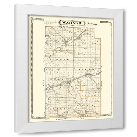 Wabash Indiana - Baskin 1876 White Modern Wood Framed Art Print by Baskin